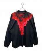 hazama×Phantom Siitaハザマ）の古着「鮮烈に滲む狂気のハイネックカットソー」｜ブラック×レッド