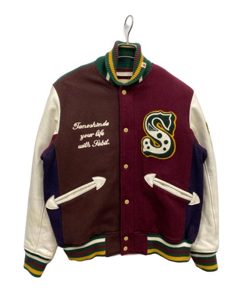 SABIT（サビ）SABIT (サビ) TANOSHINDE ヴァーシティジャケット ブラウン サイズ:Ｍの古着・服飾アイテム