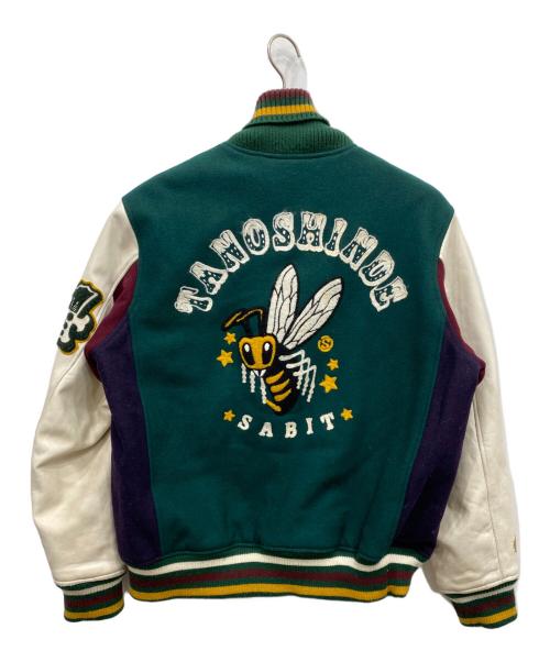 SABIT（サビ）SABIT (サビ) TANOSHINDE ヴァーシティジャケット ブラウン サイズ:Ｍの古着・服飾アイテム