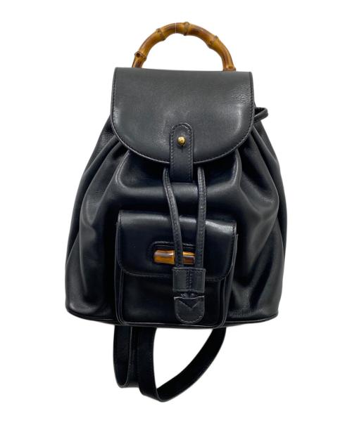 GUCCI（グッチ）GUCCI (グッチ) バンブーレザーミニリュック ブラックの古着・服飾アイテム