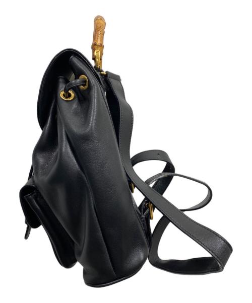 GUCCI（グッチ）GUCCI (グッチ) バンブーレザーミニリュック ブラックの古着・服飾アイテム