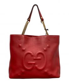 GUCCI（グッチ）の古着「インターロッキングGチェーントートバッグ」｜レッド