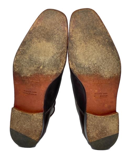 HERMES（エルメス）HERMES (エルメス) レザーシューズ ブラウン サイズ:41の古着・服飾アイテム