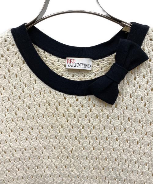 RED VALENTINO（レッドヴァレンティノ）RED VALENTINO (レッドヴァレンティノ) ニットワンピース ホワイト サイズ:Lの古着・服飾アイテム