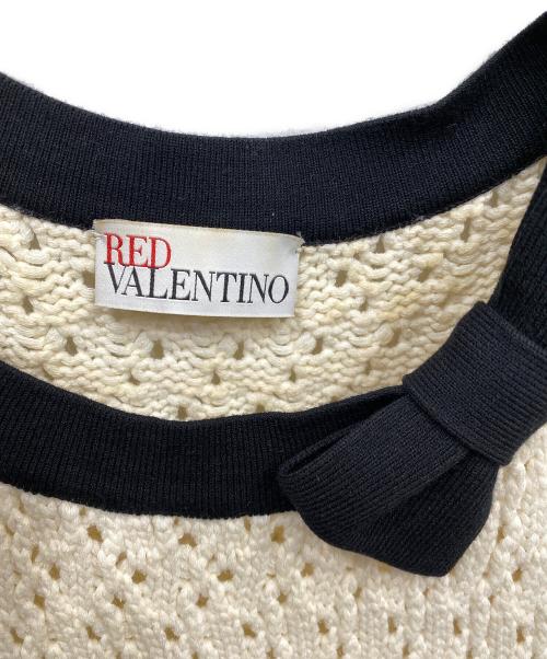 RED VALENTINO（レッドヴァレンティノ）RED VALENTINO (レッドヴァレンティノ) ニットワンピース ホワイト サイズ:Lの古着・服飾アイテム