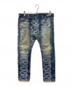 Hysteric Glamourヒステリックグラマー）の古着「蛇柄デニムパンツ」｜インディゴ