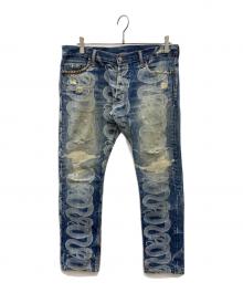 Hysteric Glamour（ヒステリックグラマー）の古着「蛇柄デニムパンツ」｜インディゴ