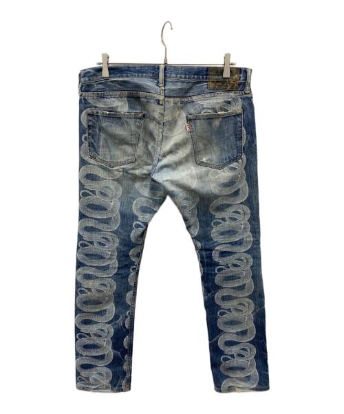 Hysteric Glamour（ヒステリックグラマー）Hysteric Glamour (ヒステリックグラマー) 蛇柄デニムパンツ インディゴ サイズ:Mの古着・服飾アイテム