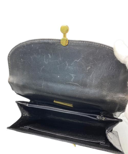 KWANPEN（クワンペン）KWANPEN (クワンペン) クロコレザーハンドバッグ ブラックの古着・服飾アイテム