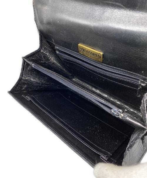 KWANPEN（クワンペン）KWANPEN (クワンペン) クロコレザーハンドバッグ ブラックの古着・服飾アイテム