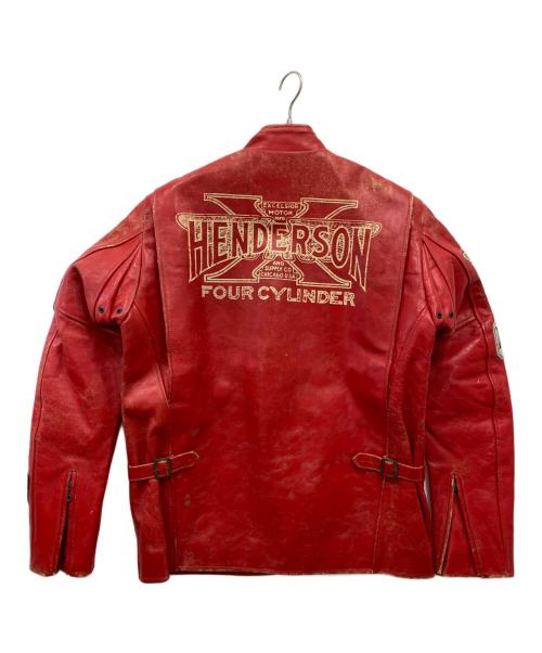 DOG FIGHT（ドッグファイト）DOG FIGHT (ドッグファイト) シングルライダースジャケット レッド サイズ:5の古着・服飾アイテム