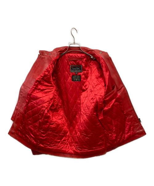 DOG FIGHT（ドッグファイト）DOG FIGHT (ドッグファイト) シングルライダースジャケット レッド サイズ:5の古着・服飾アイテム