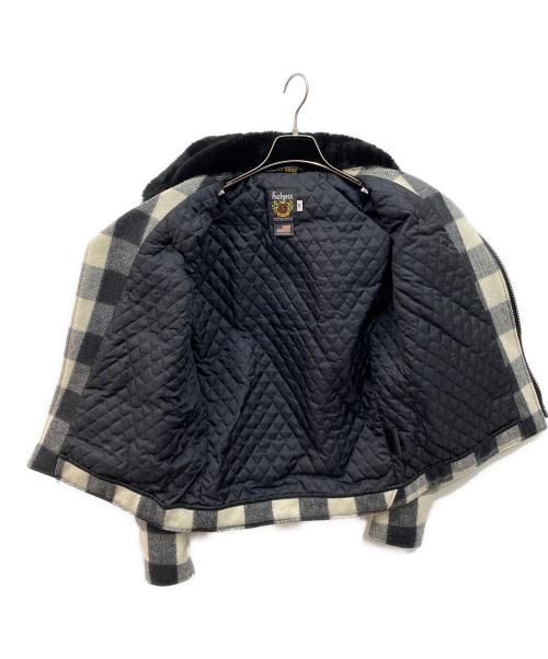 Schott（ショット）Schott (ショット) 7535 バッファローチェックライダースジャケット ホワイト×ブラック サイズ:Ｍの古着・服飾アイテム