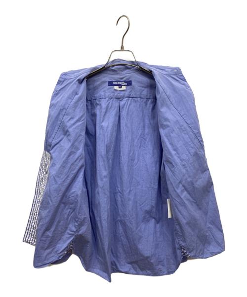 COMME des GARCONS JUNYA WATANABE MAN（コム デ ギャルソン ジュンヤ ワタナベ マン）COMME des GARCONS JUNYA WATANABE MAN (コム デ ギャルソン ジュンヤ ワタナベ マン) バックナイロン切替チェックシャツ ブルー サイズ:XSの古着・服飾アイテム