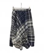 慈雨ジウ）の古着「MADRAS CHECK SKIRT」｜グレー