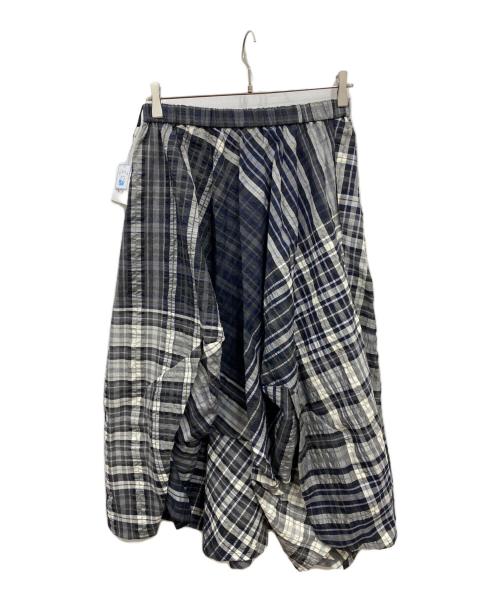 慈雨（ジウ）慈雨 (ジウ) MADRAS CHECK SKIRT グレー サイズ:40の古着・服飾アイテム