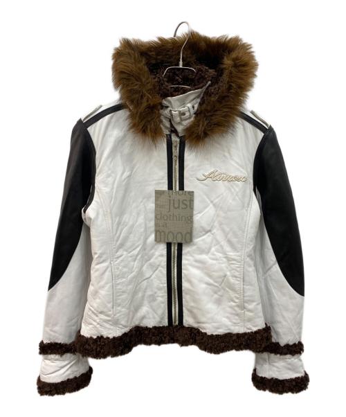 AVIREX（アヴィレックス）AVIREX (アヴィレックス) ボアライナーレザージャケット ホワイト サイズ:Sの古着・服飾アイテム