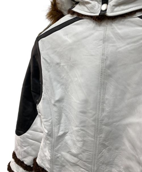 AVIREX（アヴィレックス）AVIREX (アヴィレックス) ボアライナーレザージャケット ホワイト サイズ:Sの古着・服飾アイテム