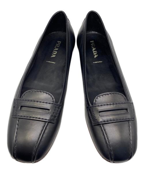 PRADA（プラダ）PRADA (プラダ) レザーパンプス ブラック サイズ:38 1/2の古着・服飾アイテム