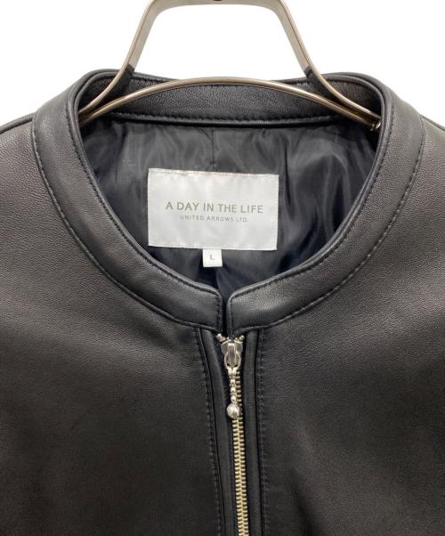 a day in the life（ア デイ イン ザ ライフ）A DAY IN THE LIFE (ア デイ イン ザ ライフ) シングルライダースジャケット ブラック サイズ:Lの古着・服飾アイテム