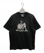 BAPE BY A BATHING APEベイプバイアベイシングエイプ）の古着「プリントTシャツ」｜ブラック