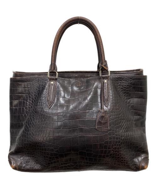 aniary（アニアリ）aniary (アニアリ) 型押しトートバッグ ブラウンの古着・服飾アイテム