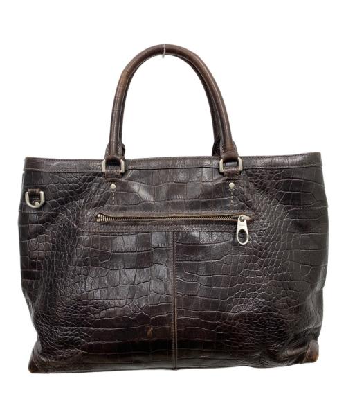 aniary（アニアリ）aniary (アニアリ) 型押しトートバッグ ブラウンの古着・服飾アイテム