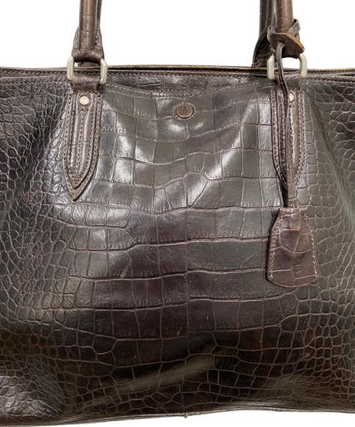 aniary（アニアリ）aniary (アニアリ) 型押しトートバッグ ブラウンの古着・服飾アイテム