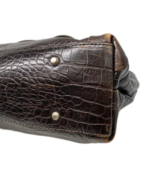 aniary（アニアリ）aniary (アニアリ) 型押しトートバッグ ブラウンの古着・服飾アイテム