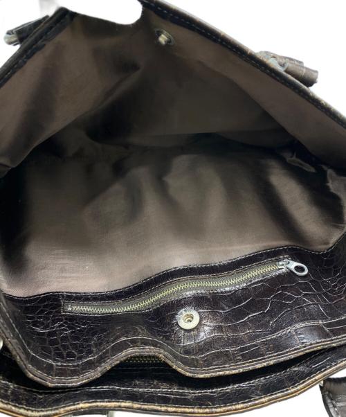 aniary（アニアリ）aniary (アニアリ) 型押しトートバッグ ブラウンの古着・服飾アイテム