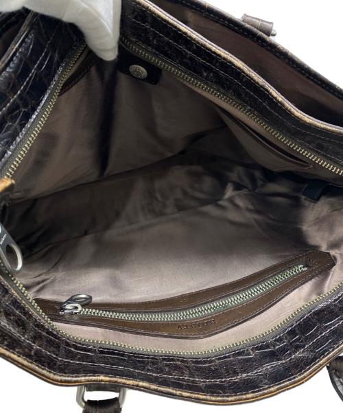 aniary（アニアリ）aniary (アニアリ) 型押しトートバッグ ブラウンの古着・服飾アイテム