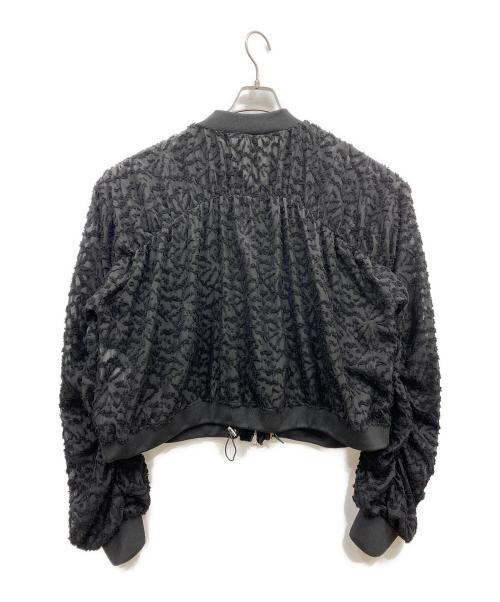 seyto（セイト）seyto (セイト) シースルーレースギャザーブルゾン ブラック サイズ:2の古着・服飾アイテム