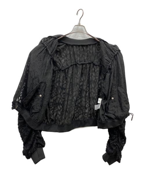 seyto（セイト）seyto (セイト) シースルーレースギャザーブルゾン ブラック サイズ:2の古着・服飾アイテム