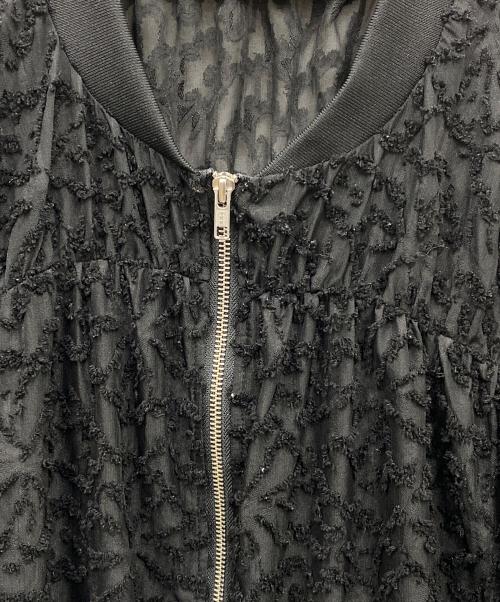 seyto（セイト）seyto (セイト) シースルーレースギャザーブルゾン ブラック サイズ:2の古着・服飾アイテム