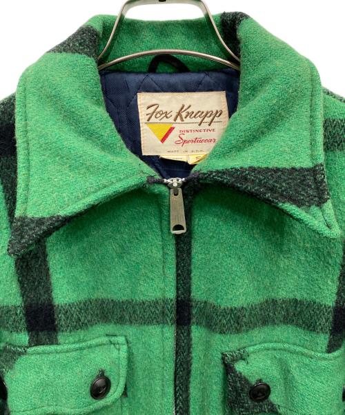 Fox Knapp（フォックスナップ）Fox Knapp (フォックスナップ) 60’s チェックウールジャケット グリーン サイズ:Sの古着・服飾アイテム