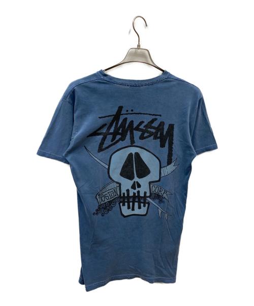 stussy（ステューシー）stussy (ステューシー) スカルグラフィックプリントTシャツ ブルー サイズ:Sの古着・服飾アイテム
