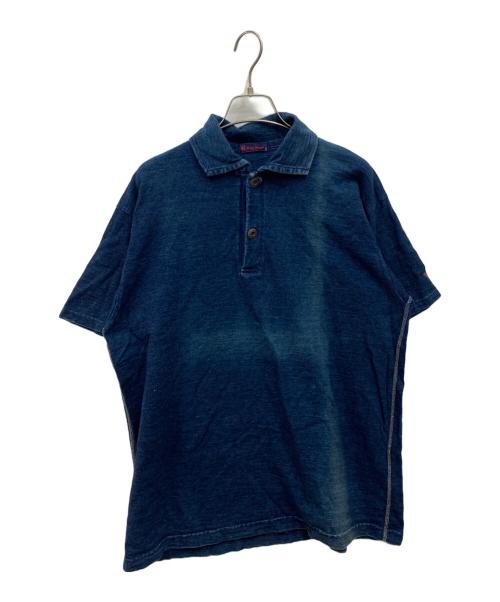 R BY 45rpm（アールバイフォーティファイブアールピーエム）R BY 45rpm (アールバイフォーティファイブアールピーエム) インディゴ染ポロシャツ インディゴ サイズ:Lの古着・服飾アイテム