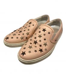 JIMMY CHOO（ジミーチュウ）の古着「スタースタッズローカットスニーカー」｜ピンク