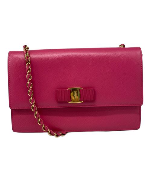Salvatore Ferragamo（サルヴァトーレ フェラガモ）Salvatore Ferragamo (サルヴァトーレ フェラガモ) チェーンショルダーバッグ ピンクの古着・服飾アイテム