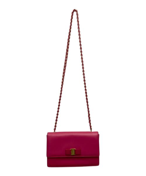 Salvatore Ferragamo（サルヴァトーレ フェラガモ）Salvatore Ferragamo (サルヴァトーレ フェラガモ) チェーンショルダーバッグ ピンクの古着・服飾アイテム