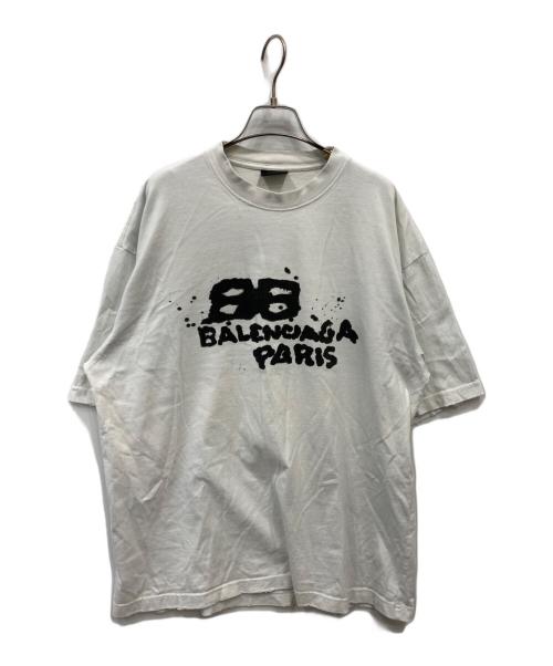 BALENCIAGA（バレンシアガ）BALENCIAGA (バレンシアガ) HAND DRAWN BB ICON TEE ホワイト サイズ:Mの古着・服飾アイテム