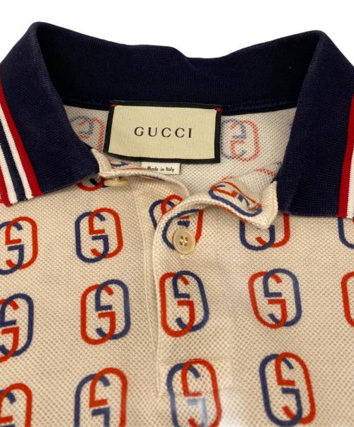 GUCCI（グッチ）GUCCI (グッチ) GG Logo Polo shirt ベージュ サイズ:Sの古着・服飾アイテム
