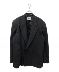 DELADA デラダ カジュアルジャケット 44(S位) 黒 【古着】【中古】 中古・古着通販】DELADA (デラダ) chalk striped wool blazer jacket