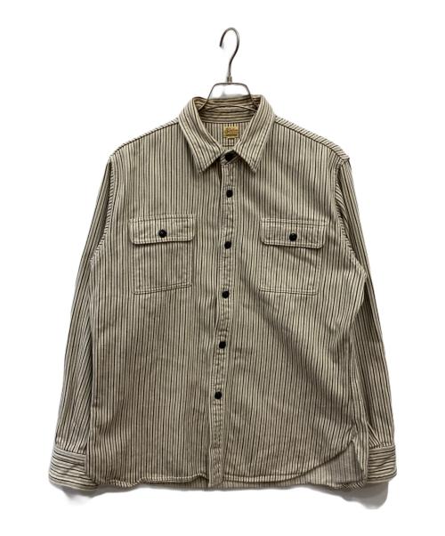 Deluxeware（デラックスウェア）Deluxeware (デラックスウェア) ヒッコリーネルシャツ ベージュ サイズ:XLの古着・服飾アイテム