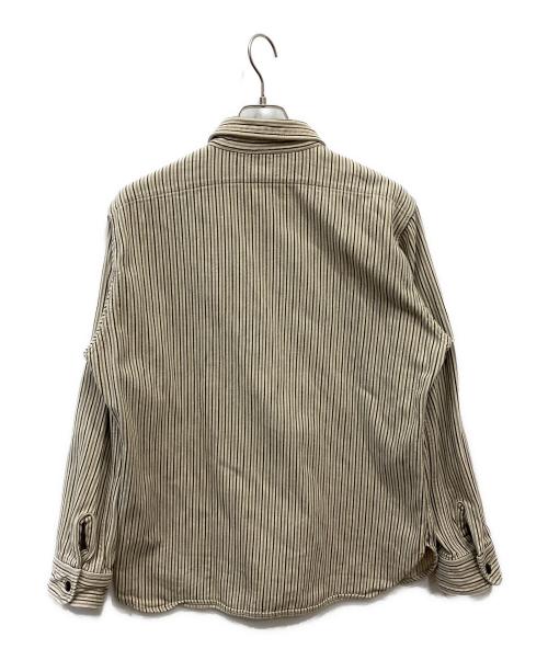 Deluxeware（デラックスウェア）Deluxeware (デラックスウェア) ヒッコリーネルシャツ ベージュ サイズ:XLの古着・服飾アイテム
