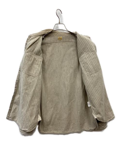 Deluxeware（デラックスウェア）Deluxeware (デラックスウェア) ヒッコリーネルシャツ ベージュ サイズ:XLの古着・服飾アイテム