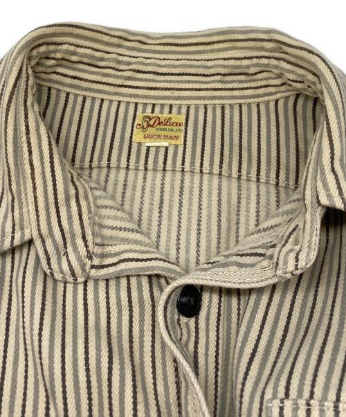 Deluxeware（デラックスウェア）Deluxeware (デラックスウェア) ヒッコリーネルシャツ ベージュ サイズ:XLの古着・服飾アイテム