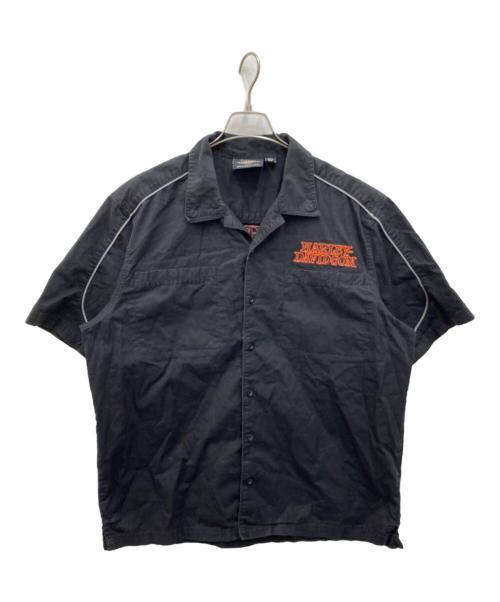 HARLEY-DAVIDSON（ハーレーダビッドソン）HARLEY-DAVIDSON (ハーレーダビッドソン) 刺繍半袖シャツ ブラック サイズ:XLの古着・服飾アイテム