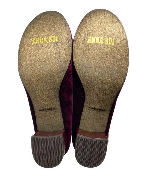 ANNA SUI（アナスイ）ANNA SUI (アナスイ) ベロアパンプス パープル サイズ:3 未使用品の古着・服飾アイテム
