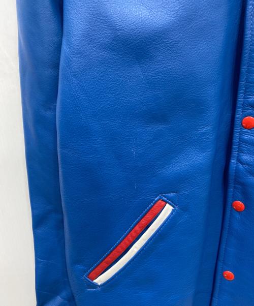 skookum（スクーカム）skookum (スクーカム) レザージャケット ブルー サイズ:40の古着・服飾アイテム